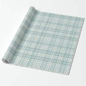 Gedämpftes Teal-Mikro-Karo-Muster Geschenkpapier (Ungerollt)