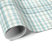 Gedämpftes Teal-Mikro-Karo-Muster Geschenkpapier (Rolleneckpunkt)