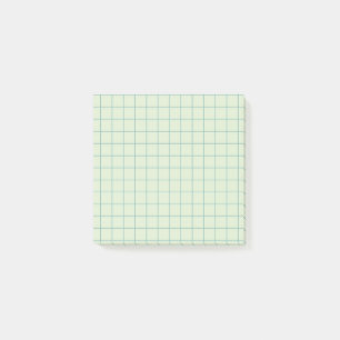 Gedämpftes Türkis-Karo-Muster Ruhiges Rasterdesign Post-it Klebezettel