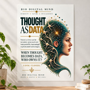 Gedanke als Daten Neural Network Menschliche KI Poster