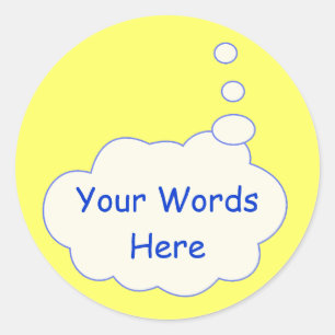 Gedanken-Blasen-Schablone Runder Aufkleber