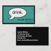 Gedanken Cloud Drink Barkeeper Business Card Visitenkarte (Vorne/Hinten)