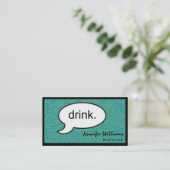 Gedanken Cloud Drink Barkeeper Business Card Visitenkarte (Stehend Vorderseite)