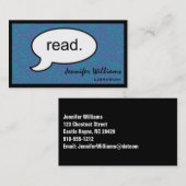Gedanken Cloud lesen Librarian Business Card Visitenkarte (Vorne/Hinten)