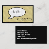 Gedanken Cloud reden Psychotherapeut Business Card Visitenkarte (Vorne/Hinten)