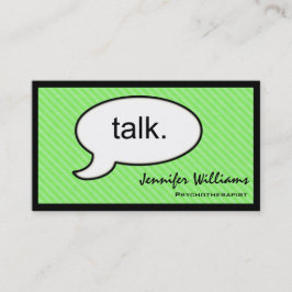 Gedanken Cloud reden Psychotherapeut Business Card Visitenkarte