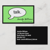 Gedanken Cloud reden Psychotherapeut Business Card Visitenkarte (Vorne/Hinten)