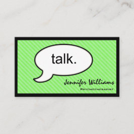 Gedanken Cloud reden Psychotherapeut Business Card Visitenkarte