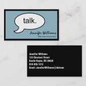 Gedanken Cloud reden Psychotherapeut Business Card Visitenkarte (Vorne/Hinten)