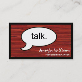 Gedanken Cloud reden Psychotherapeut Business Card Visitenkarte