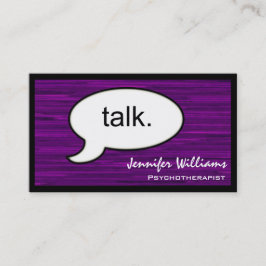 Gedanken Cloud reden Psychotherapeut Business Card Visitenkarte