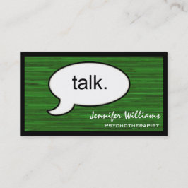 Gedanken Cloud reden Psychotherapeut Business Card Visitenkarte