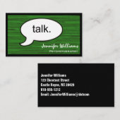 Gedanken Cloud reden Psychotherapeut Business Card Visitenkarte (Vorne/Hinten)