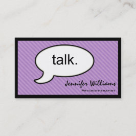 Gedanken Cloud reden Psychotherapeut Business Card Visitenkarte