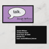 Gedanken Cloud reden Psychotherapeut Business Card Visitenkarte (Vorne/Hinten)