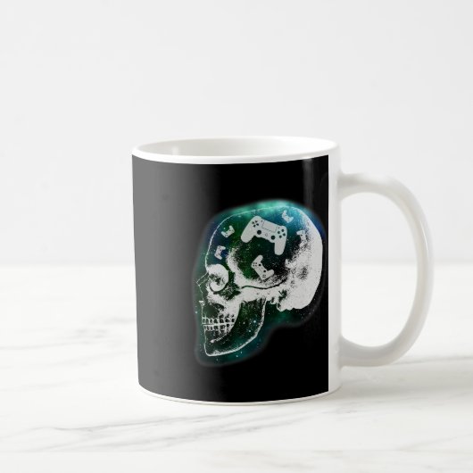 Gedanken-Controller-Totenkopf-Gaming-Gamer-Männer- Kaffeetasse (Rechts)