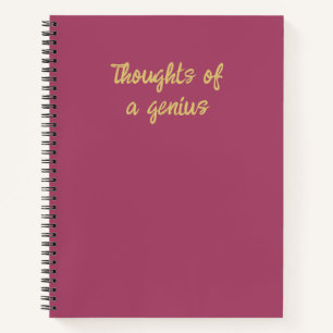 Gedanken eines Genius Pink und Gold Funny Notizblock