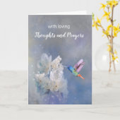 Gedanken Gebete Beileid Schöner Hummingbird Karte (Gelbe Blume)