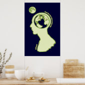 Gedanken im Orbit Poster (Küche)