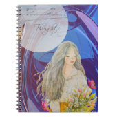 Gedanken in Bloom Girly Notebook Notizblock (Vorderseite)