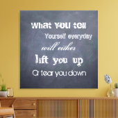 Gedanken können Leben verändern - Tafelziffer Wand Leinwanddruck (Insitu (Wohnzimmer))