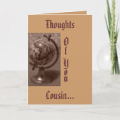 Gedanken, O, f, Y, o, u, Cousin... Dankeskarte (Vorderseite)