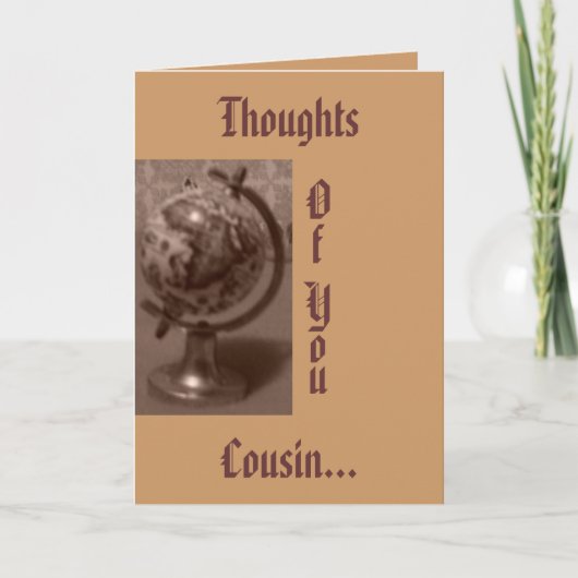 Gedanken, O, f, Y, o, u, Cousin... Dankeskarte (Vorderseite)