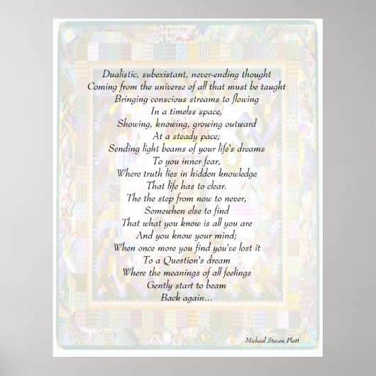 Gedanken provozieren Gedicht auf psychedelischem H Poster (Vorne)