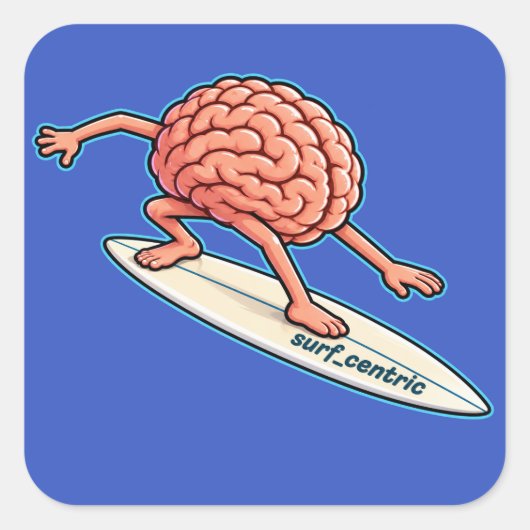 Gedanken Surfen Quadratischer Aufkleber (Vorderseite)