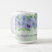Gedanken über Liebe Violett-Blume Kaffeetasse (Vorderseite Links)