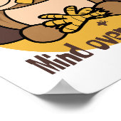 Gedanken über Materie Kawaii lustige Eule mit Yoga Poster (Ecke)