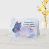 Gedanken und Gebete in schwieriger Zeit Schmetterl Karte (Gelbe Blume)