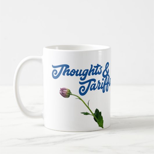 Gedanken und Zölle gegen Trump Kaffeetasse (Links)