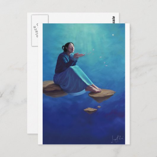 Gedanken wie Rose Petals Postkarte (Vorne/Hinten)