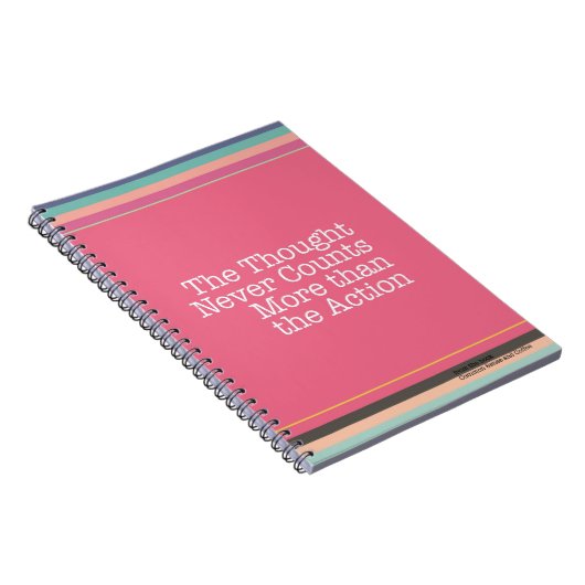 Gedanken zählen nie mehr als Aktions-Notizbuch Notizblock (Rechte Seite)