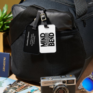 Gedankenbend optische Illusion fett schwarz und we Gepäckanhänger