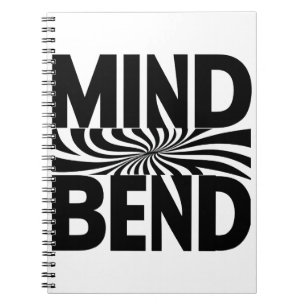Gedankenbend optische Illusion fett schwarz und we Notizblock