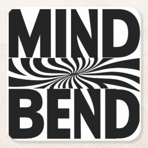 Gedankenbend optische Illusion fett schwarz und we Rechteckiger Pappuntersetzer