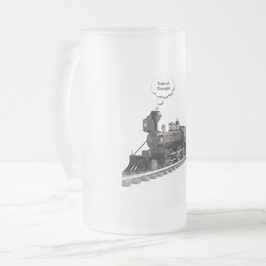 Gedankenbildung Mattglas Bierglas (Vorderseite Links)