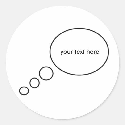 Gedankenblasenaufkleber Runder Aufkleber (Vorderseite)