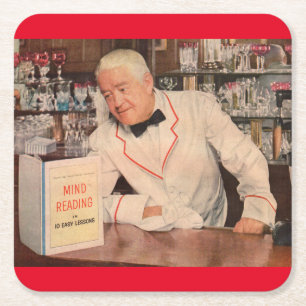 Gedankenlesen im Bar Rechteckiger Pappuntersetzer