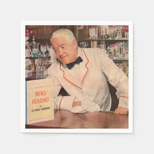 Gedankenlesen im Bar Serviette (Vorderseite)