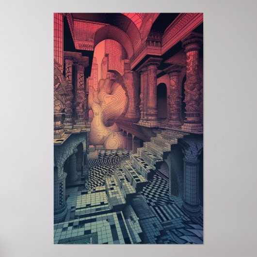Gedankenverschleierndes geometrisches Poster - Man (Vorne)