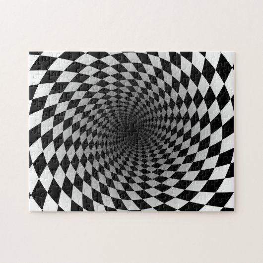 Gedankenverschleierung Schwarz-Weiß-optische Illus Puzzle (Horizontal)