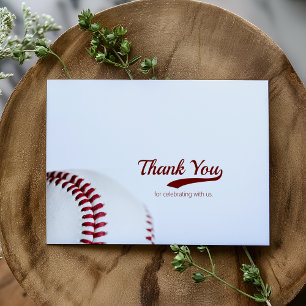 Gedeckte Baseball-Hochzeit Dankeskarte