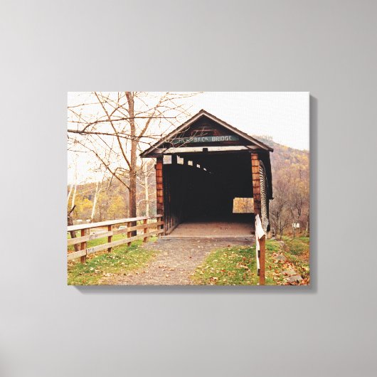 Gedeckte Brücke Leinwanddruck (Vorderseite)