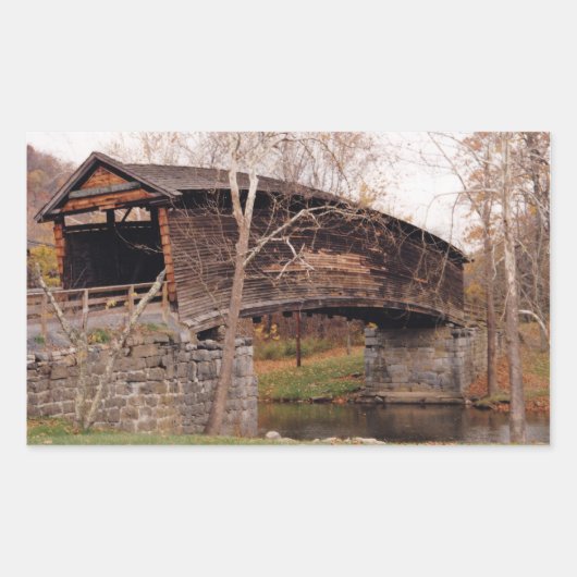 Gedeckte Brücke Rechteckiger Aufkleber (Vorderseite)