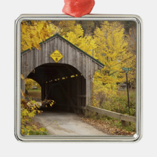Gedeckte Brücke, Vermont, USA 2 Silbernes Ornament