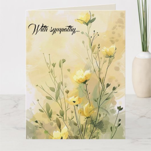 Gedeckte gelbe Blumen Gruß Karte (Vorderseite)
