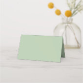 Gedeckte helle Seite Grüne Blüte Elegante Hochzeit Platzkarte (Rückseite)